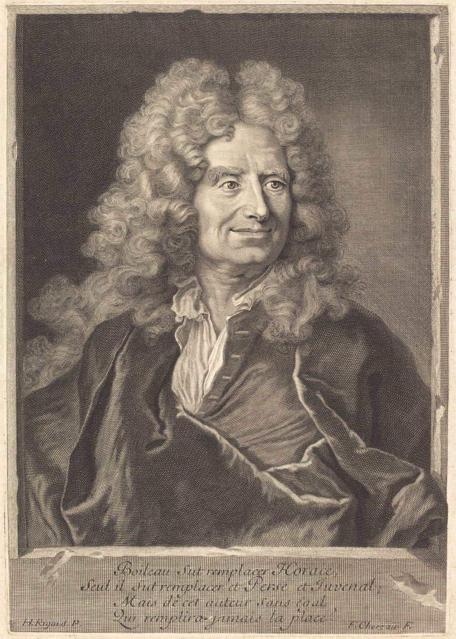 Nicholas Boileau tekijältä François Chereau I after Hyacinthe Rigaud