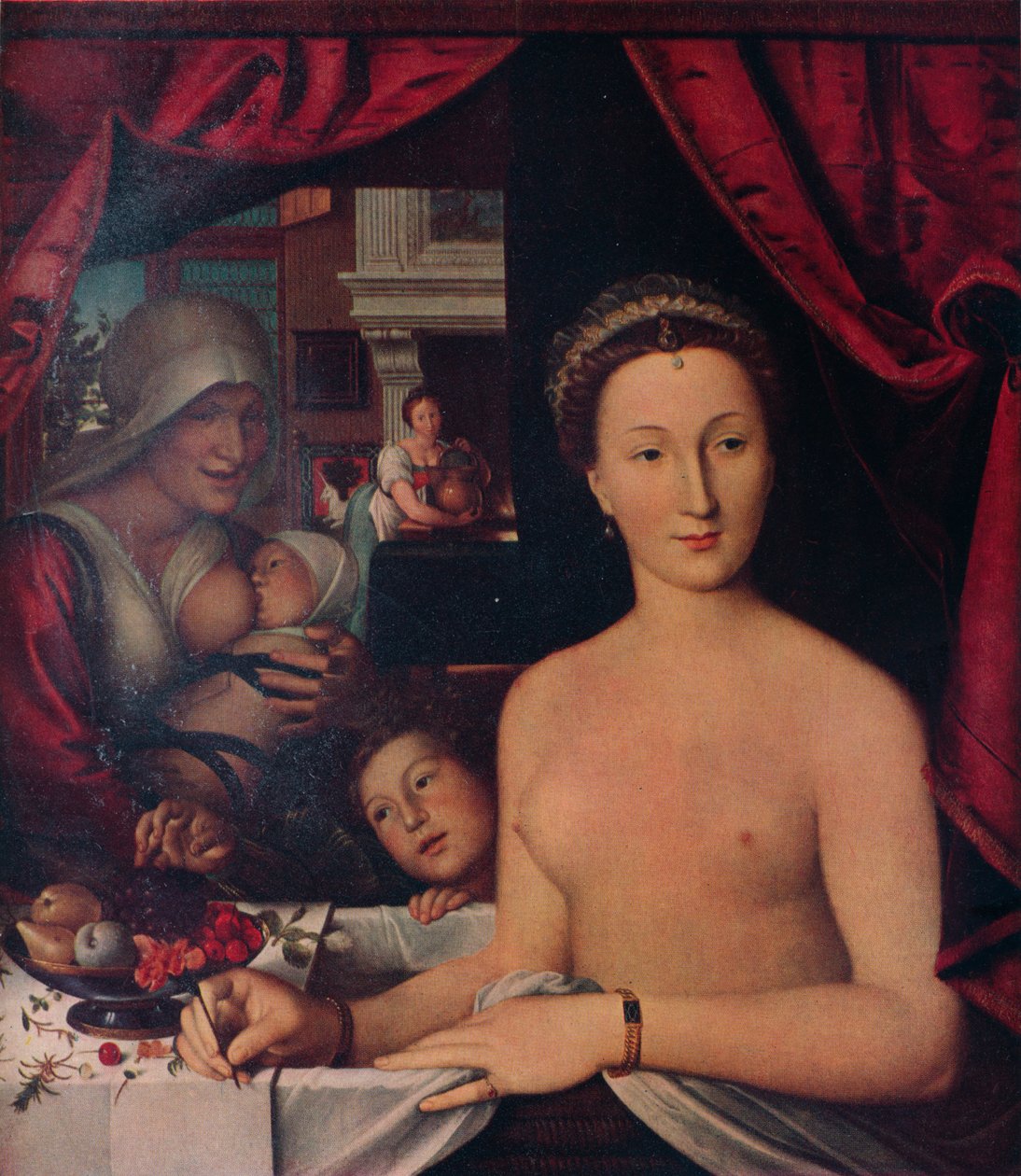 Dame Au Bain Nainen kylvyssä, c1571 tekijältä François Clouet