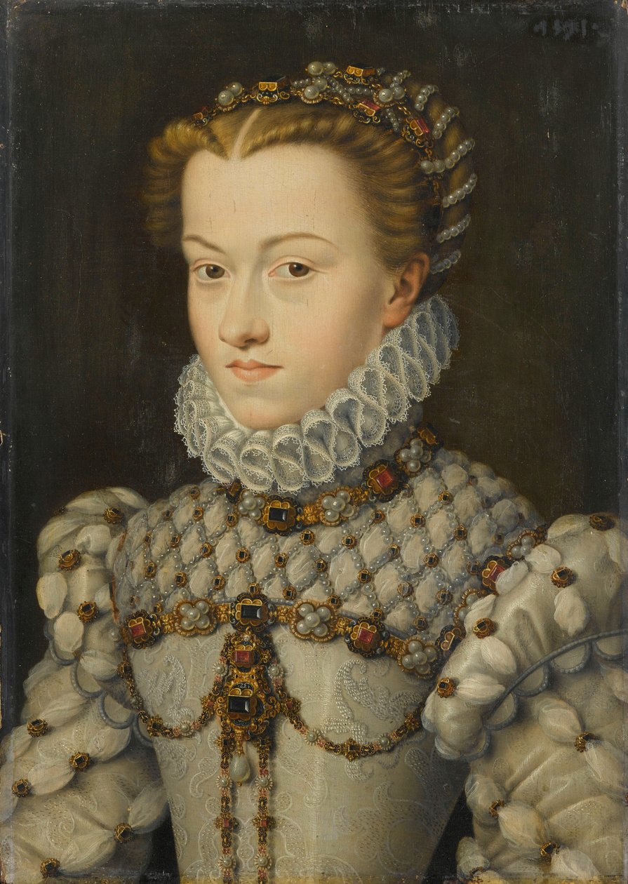 Elisabeth Itävalta 15541592, Ranskan kuningatar, noin 1571-1572 tekijältä François Clouet