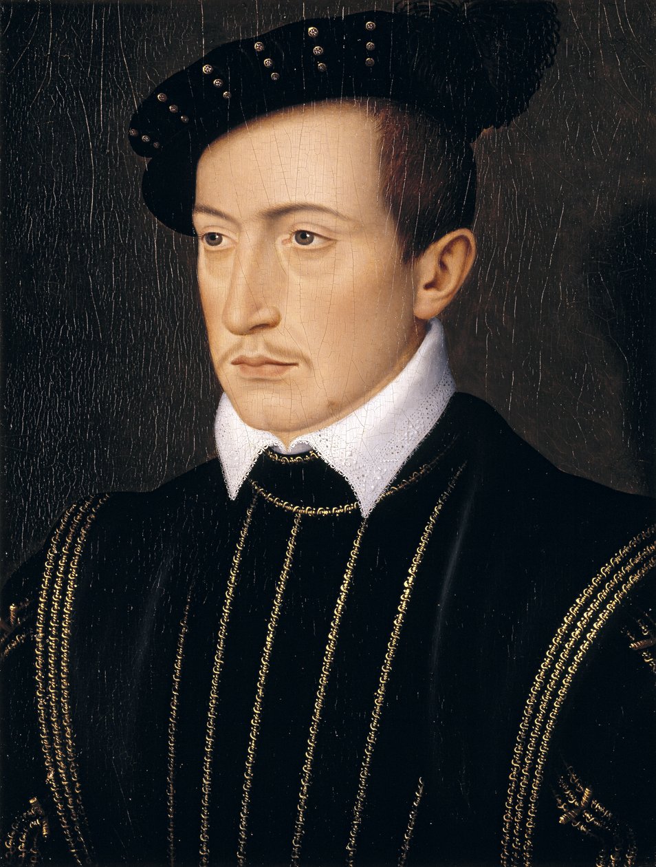 Guy XVIII, Comte de Laval, n. 1540 (öljy tammilevylle) tekijältä François Clouet