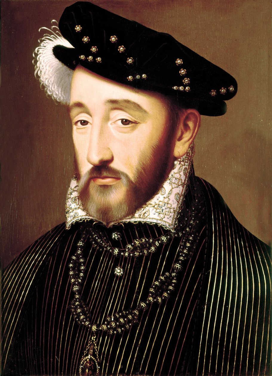 Henri II öljy paneelille tekijältä François Clouet