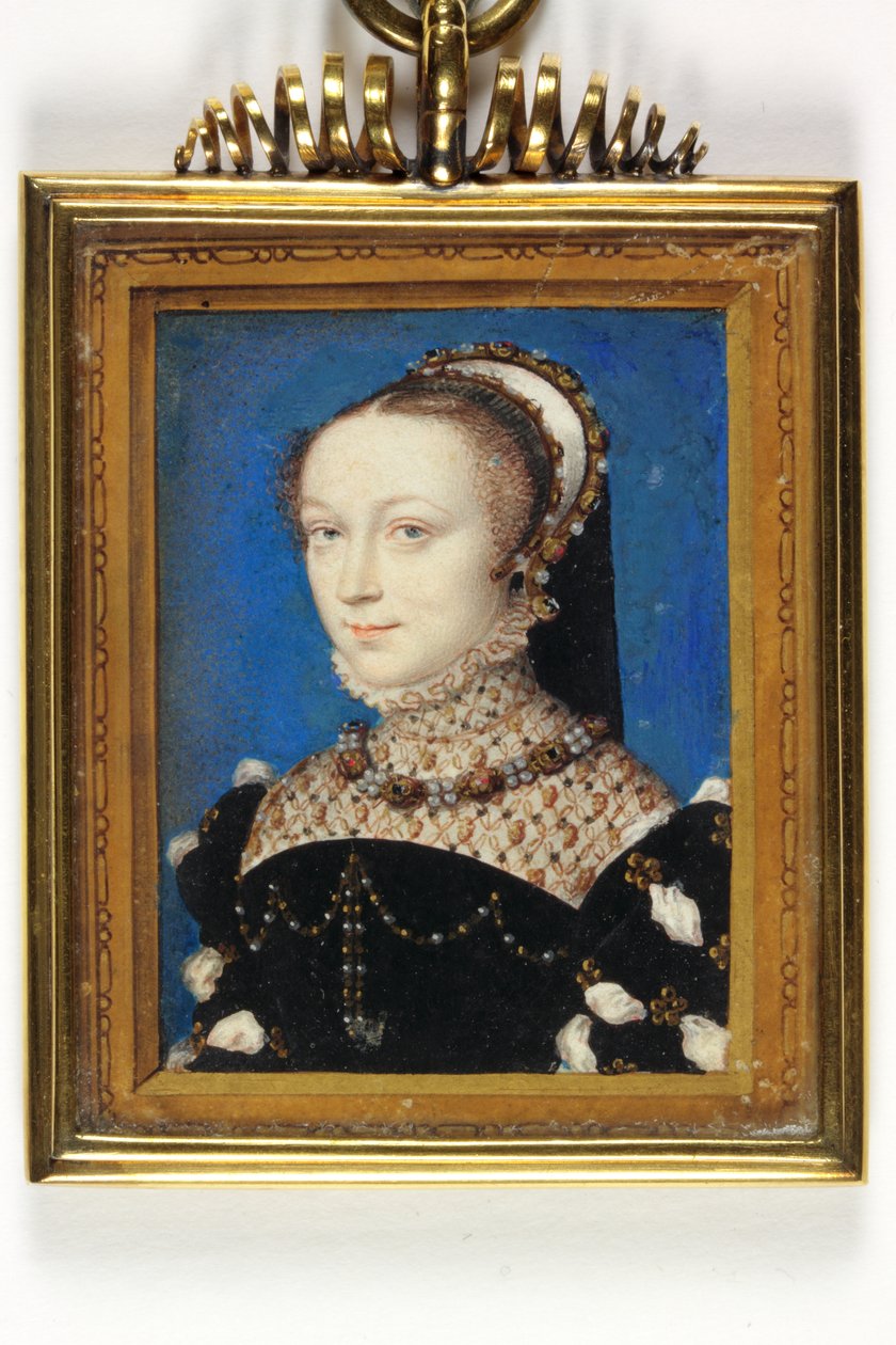 Lady Elizabeth Fitzgerald, Lincolnin kreivitär (akvarelli- ja vartaloväri velumilla) tekijältä François Clouet