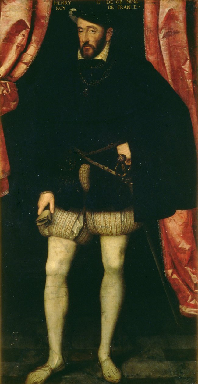 Ranskan kuninkaan Henrik II:n (1519-59) muotokuva tekijältä François Clouet