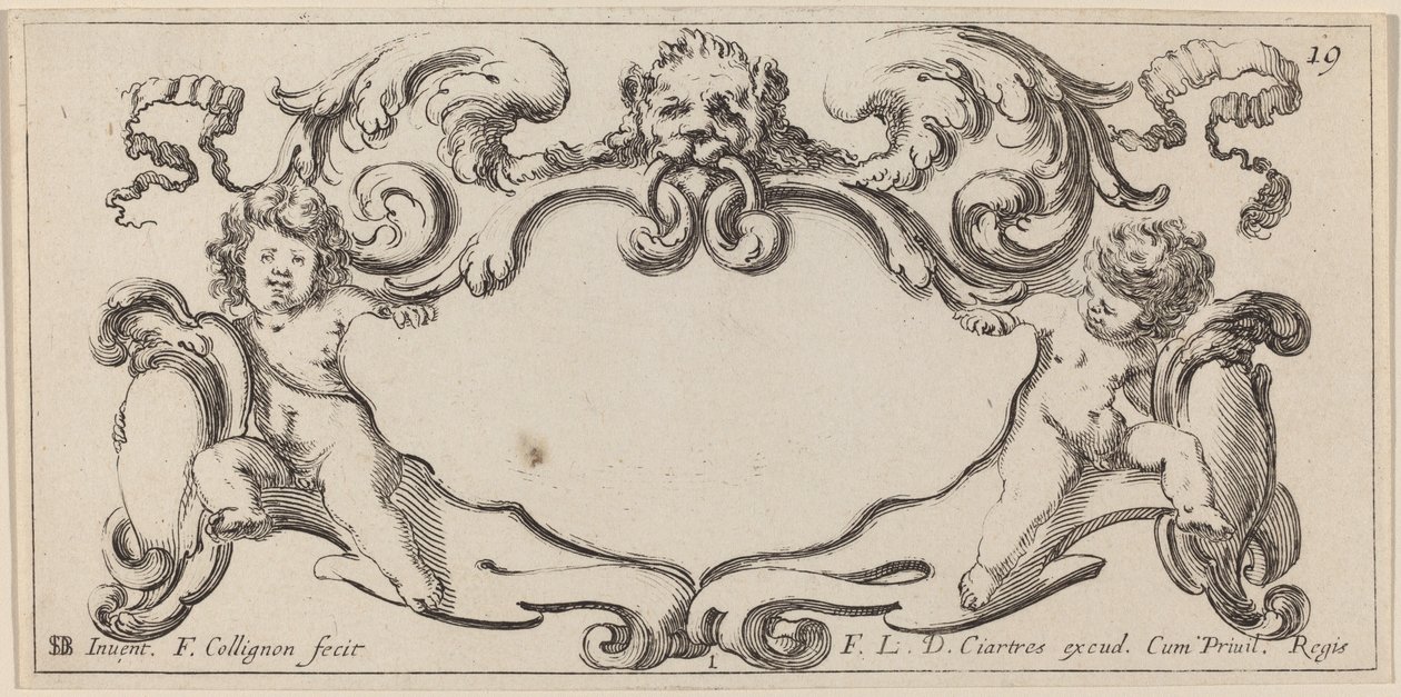 Cartouche tekijältä François Collignon after Stefano Della Bella