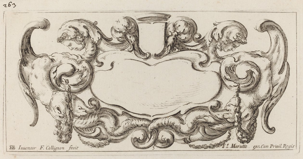 Cartouche tekijältä François Collignon after Stefano Della Bella