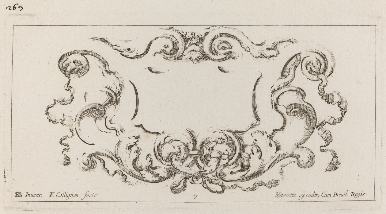 Cartouche tekijältä François Collignon after Stefano Della Bella