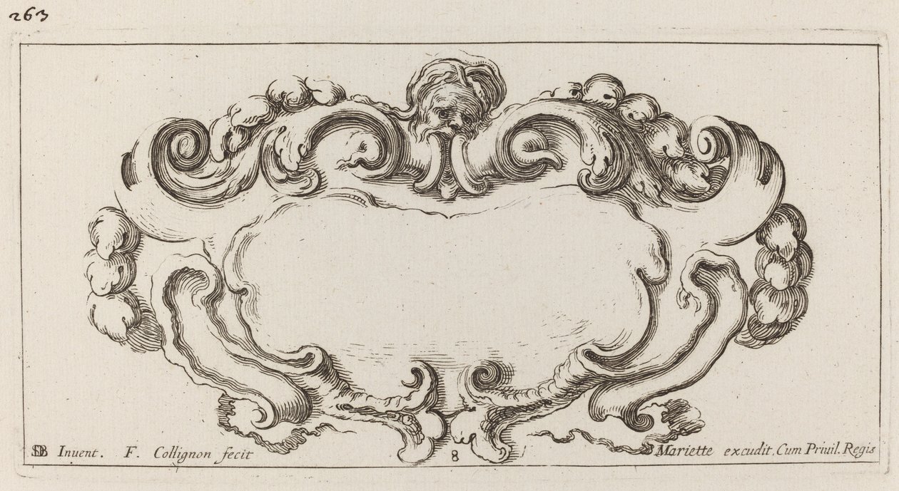 Cartouche tekijältä François Collignon after Stefano Della Bella