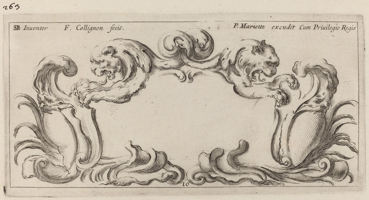 Cartouche tekijältä François Collignon after Stefano Della Bella