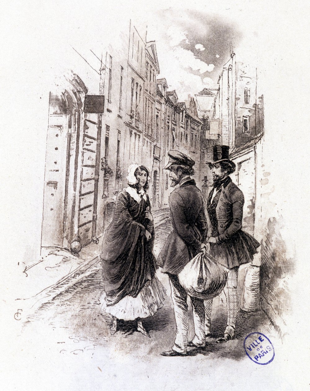 Kuva "" Profile of grisette""", joka kuuluu Receuil "" Mimi de Pinson" -yhtiölle Alfred de Musset tekijältä François Courboin