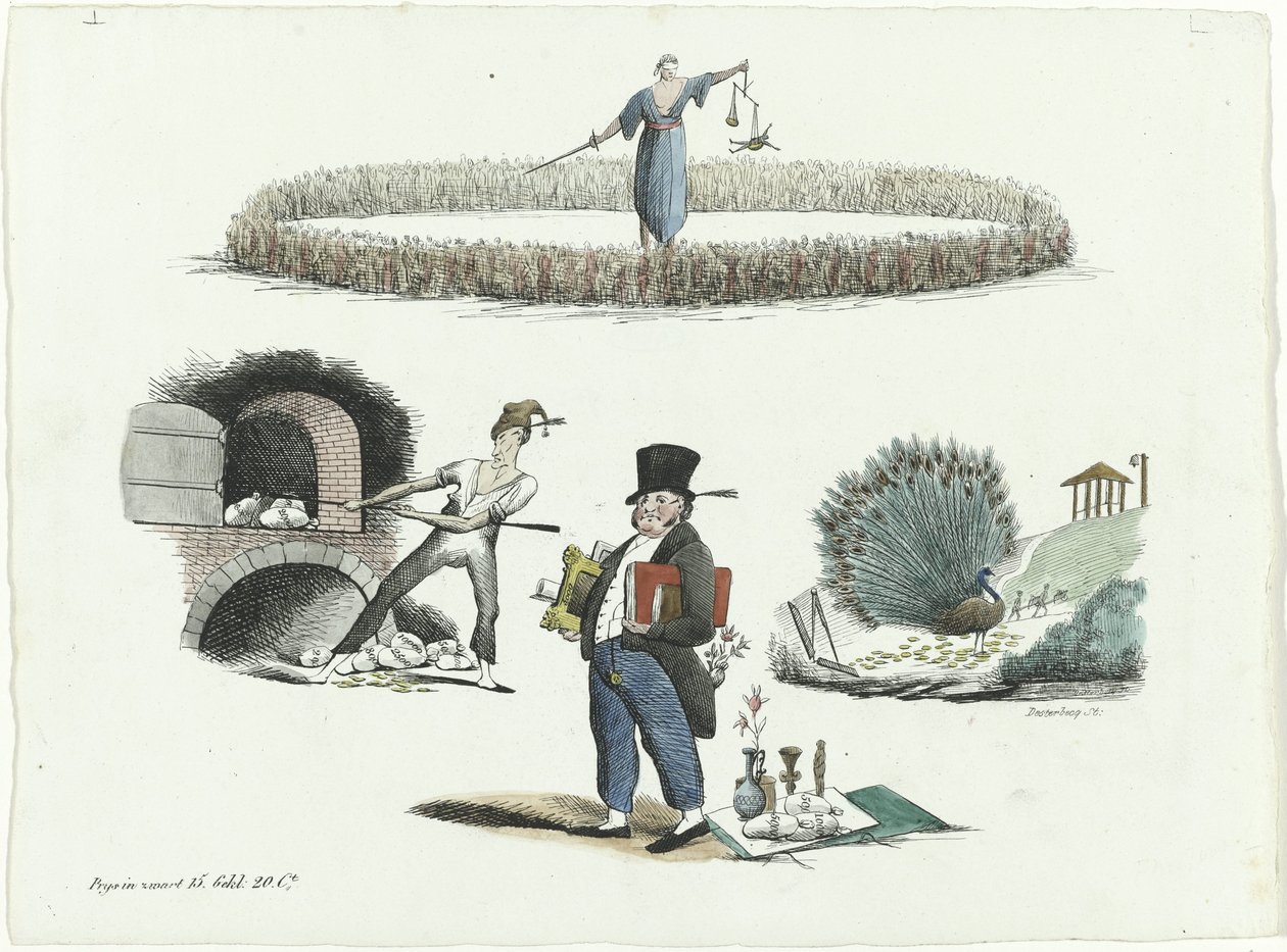 Sarjakuva J.C. Backer, C. Seyn ja S. van der Paauw, 1839 tekijältä François Desterbecq