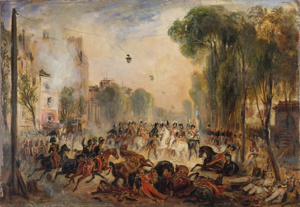 Joseph Fieschin salamurhayritys Ranskan kuningasta Louis Philippe I:tä vastaan 28. heinäkuuta 1835. tekijältä François Gabriel Lépaulle