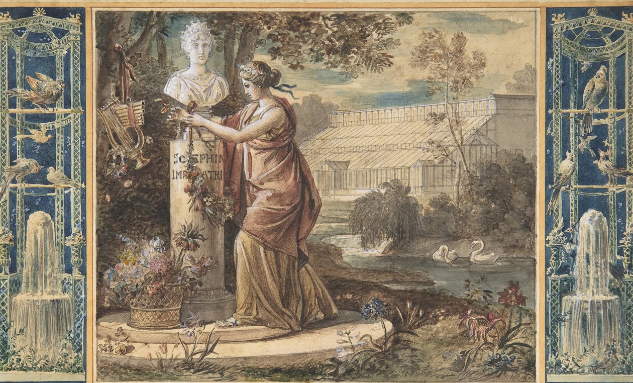 Allegoria keisarinna Josephinesta Malmaisonin puutarhan suojelijana, n. 1805-6. tekijältä François Gérard