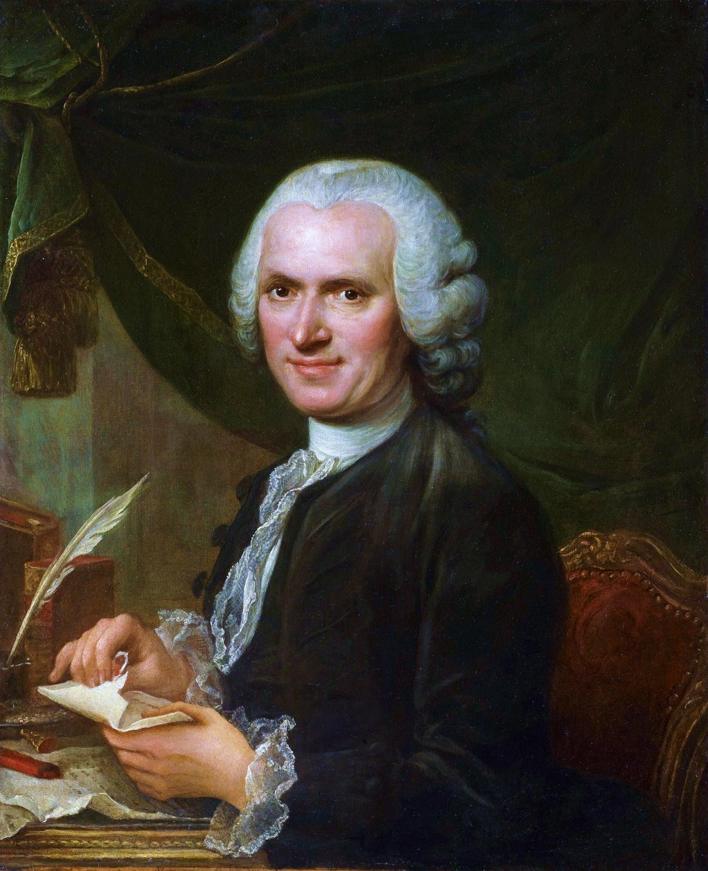 François Guérinin piirtämä muotokuva Jean-Jacques Rousseausta (1712-1778). tekijältä Francois Guérin