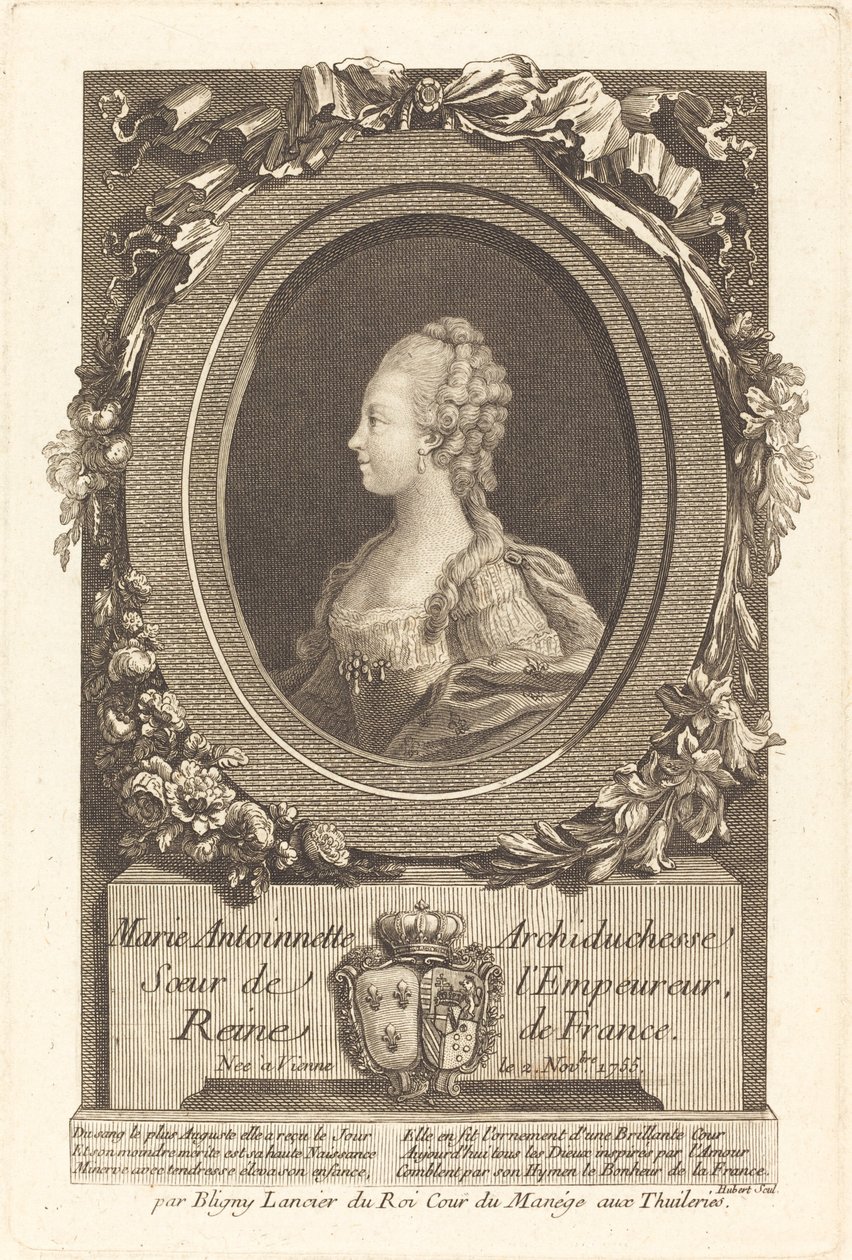 Marie Antoinette tekijältä François Hubert after Honore Thomas Bligny