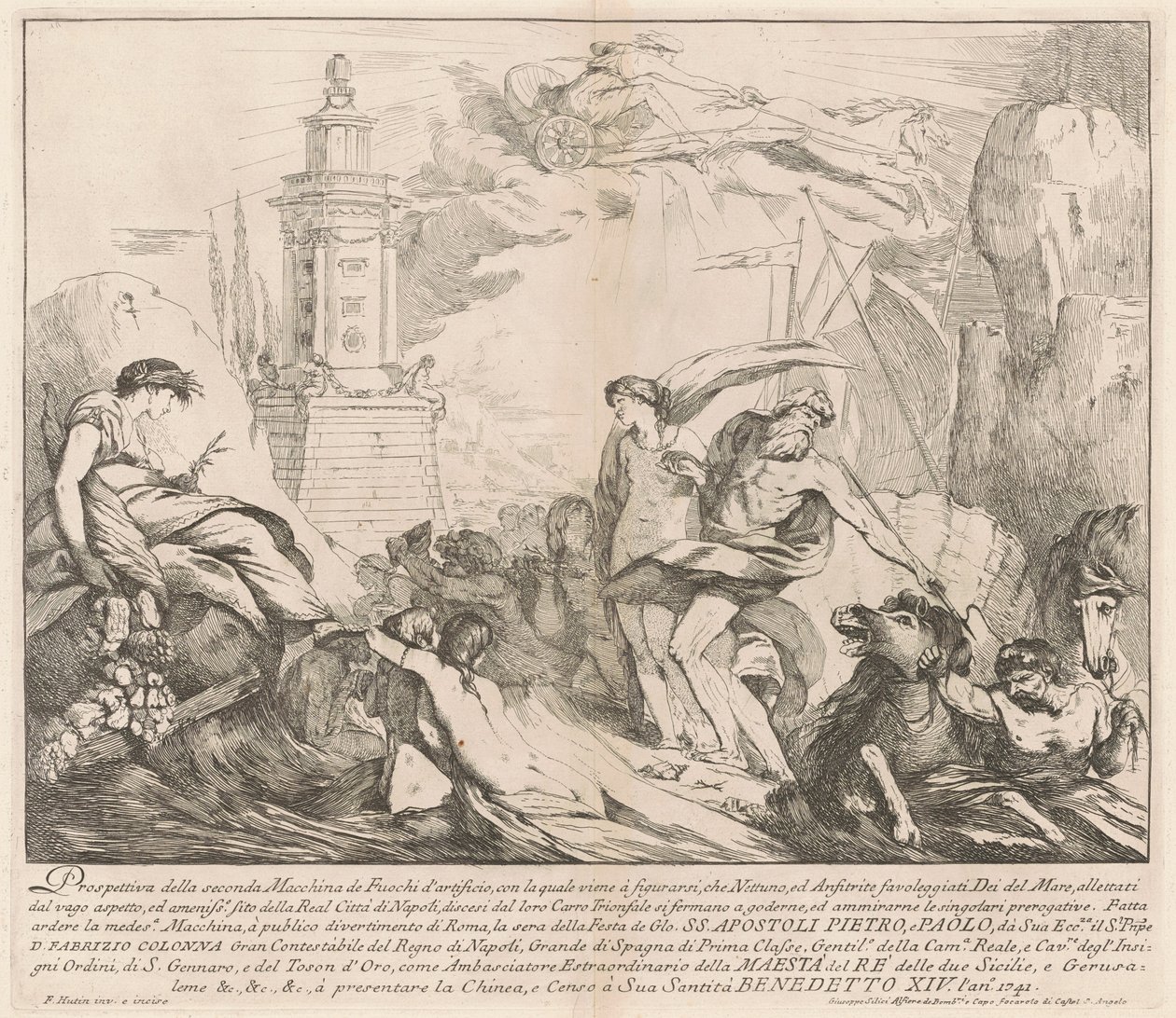 Seconda Macchina Kiinalle vuodelta 1741: Neptunus ja amfitriitti tekijältä François Hutin