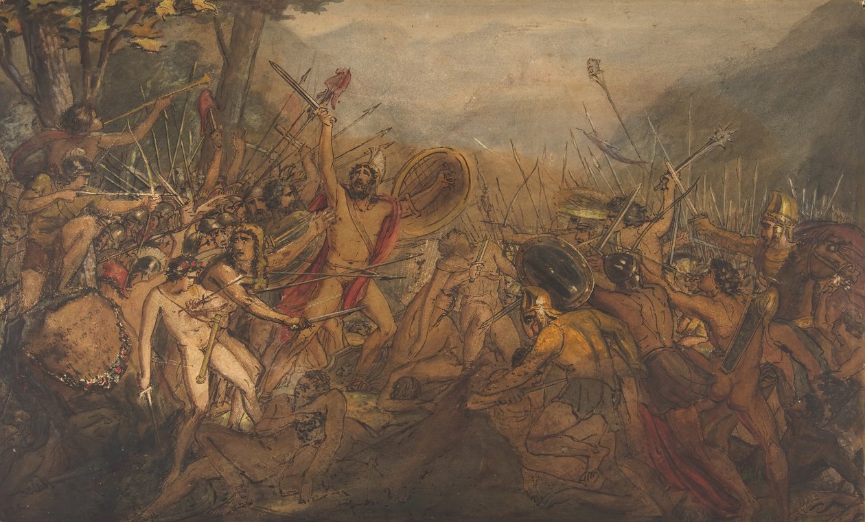 Escena de batalla, segle XIX. finlandès tekijältä François Joseph Heim
