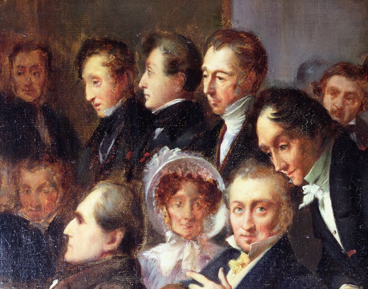 Luento Comedie Francaisen aulassa, 26. toukokuuta 1828, noin 1830 (yksityiskohta) tekijältä François Joseph Heim