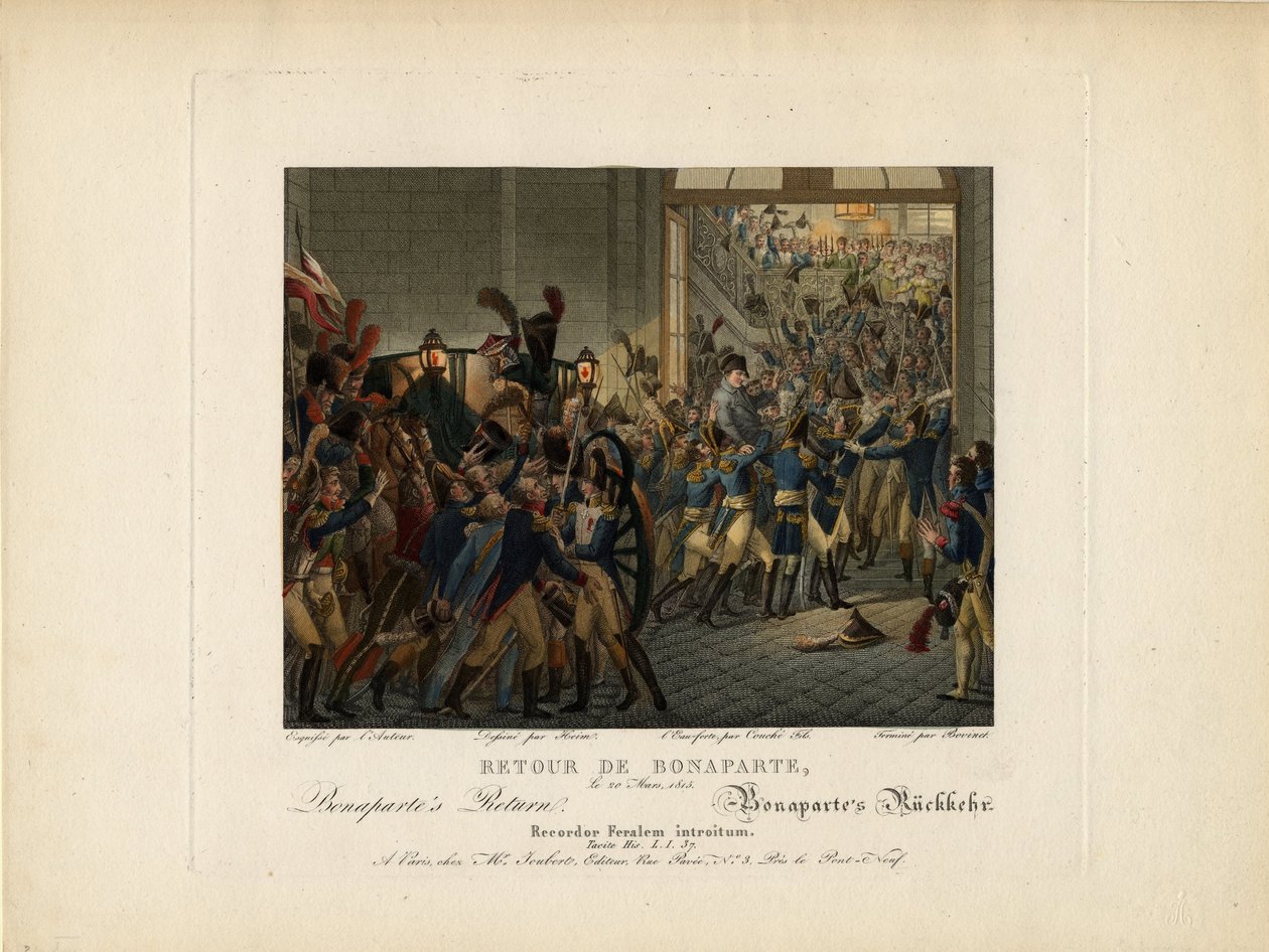 Napoleon palaa Elban saarelta, 1815 tekijältä François Joseph Heim