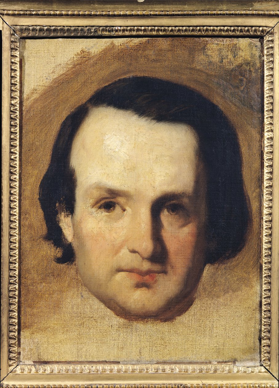 Tutkimus Victor Hugon (1802-85) muotokuvaa varten n. 1836 tekijältä François Joseph Heim