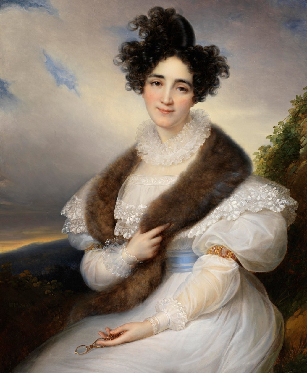 Muotokuva Marie-Joséphine-Emilie Lafont-Porcherista, n. 1827. tekijältä François Joseph Kinson