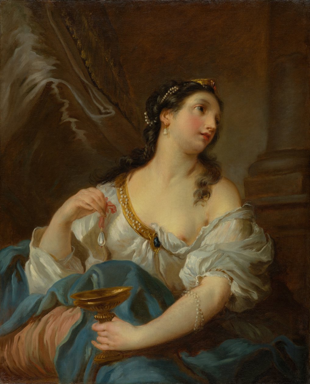 Kleopatra, noin 1722-1724 (öljy kankaalle) tekijältä François Le Moyne