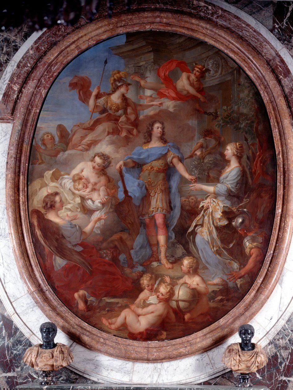 Ludvig XIV esittelee rauhaa Euroopalle, 1700-luvun alku tekijältä François Lemoyne