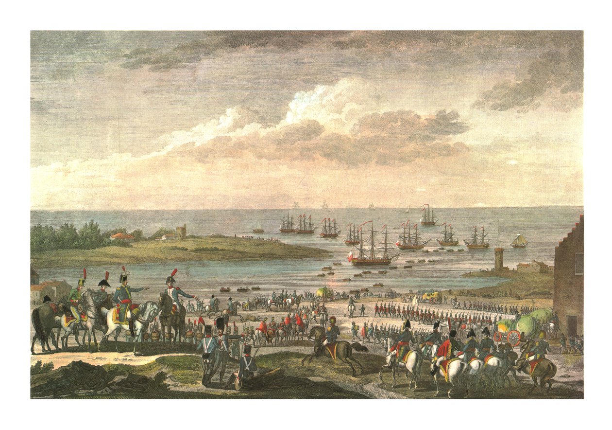 Englantilaisten laivaus Hollannissa, 30. marraskuuta 1799, n. 1850 tekijältä François Louis Couché