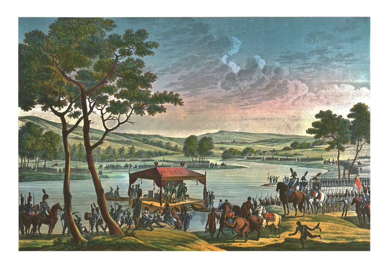 Kahden keisarin tapaaminen 25. kesäkuuta 1807, n. 1850 tekijältä François Louis Couché