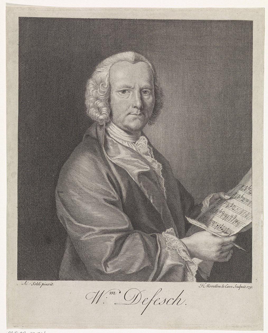 Muotokuva säveltäjä Willem de Feschistä 1687-1761, 1751 tekijältä François Morellon de La Cave