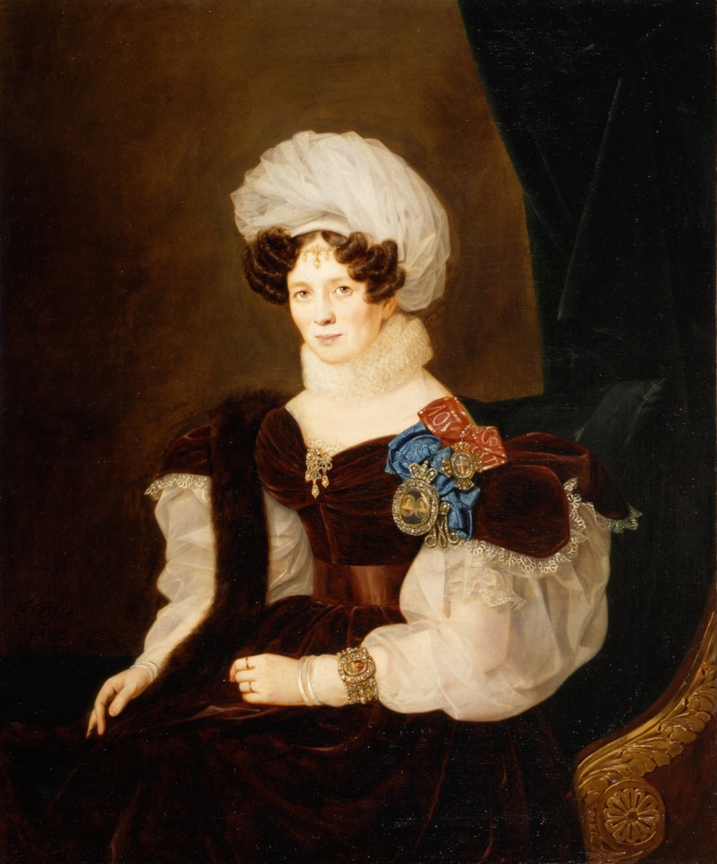 Retrat de les princeses Tatyana Vasilievna Golitsyna 1783-1841, 1835. acabat tekijältä François Nicolas Riss