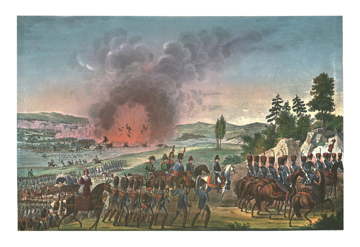 Ranskalaisten vetäytyminen Leipzigin taistelun jälkeen, 19. lokakuuta 1813, c1850 tekijältä François Pigeot