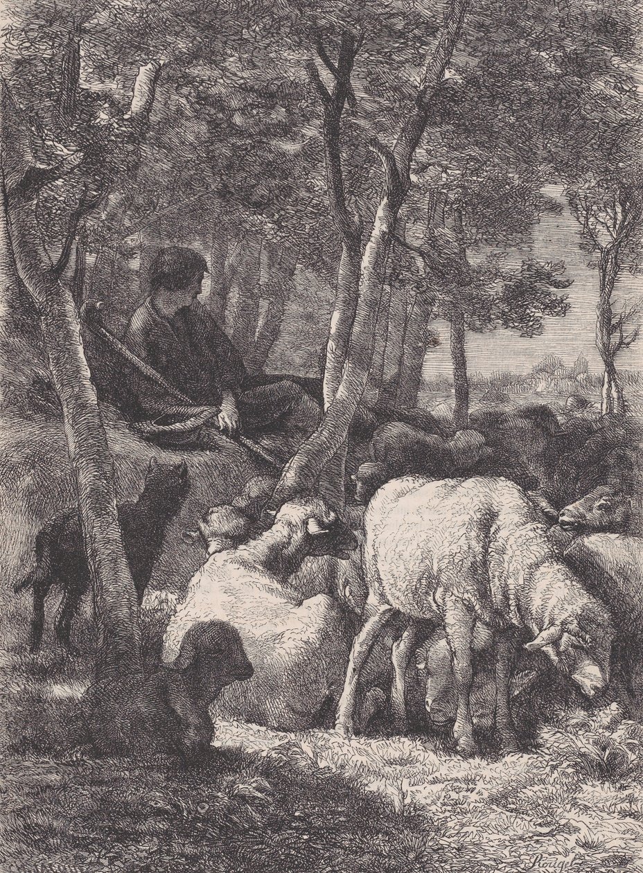 The Shepherd, Le Magasin Pittoresquesta, n. 1852. tekijältä François Rouget