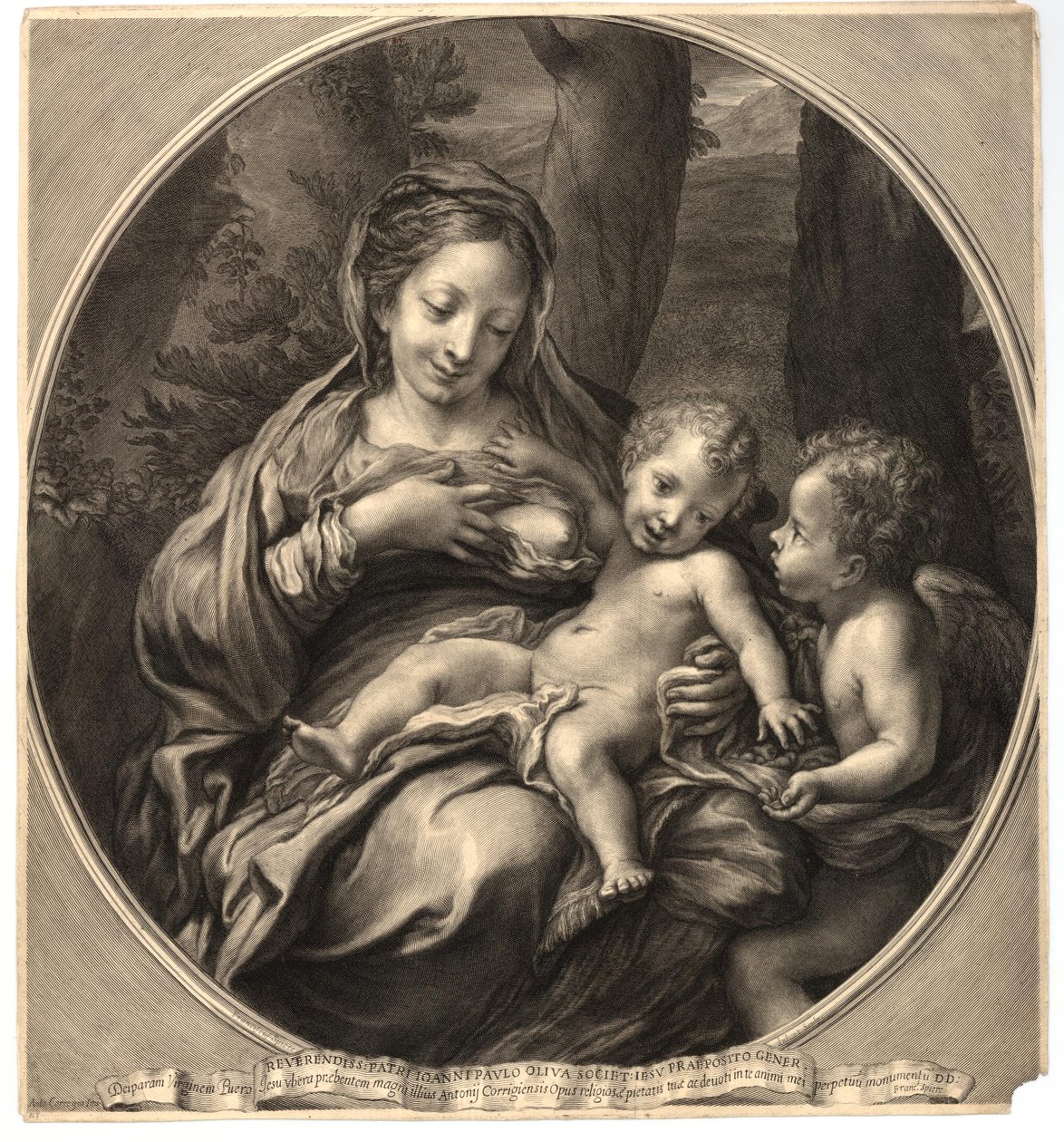 François Spierre - Madonna del Latte (Neitsyt ja lapsi enkelin kanssa), Correggion mukaan, W,8.14 tekijältä François Spierre