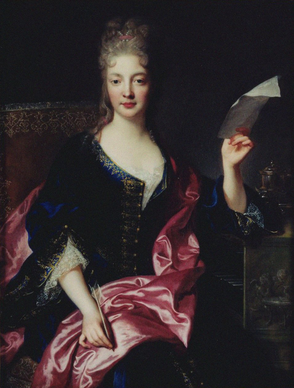Säveltäjä Elisabeth Claude Jacquet de La Guerren muotokuva 1665-1729. tekijältä François Troy de