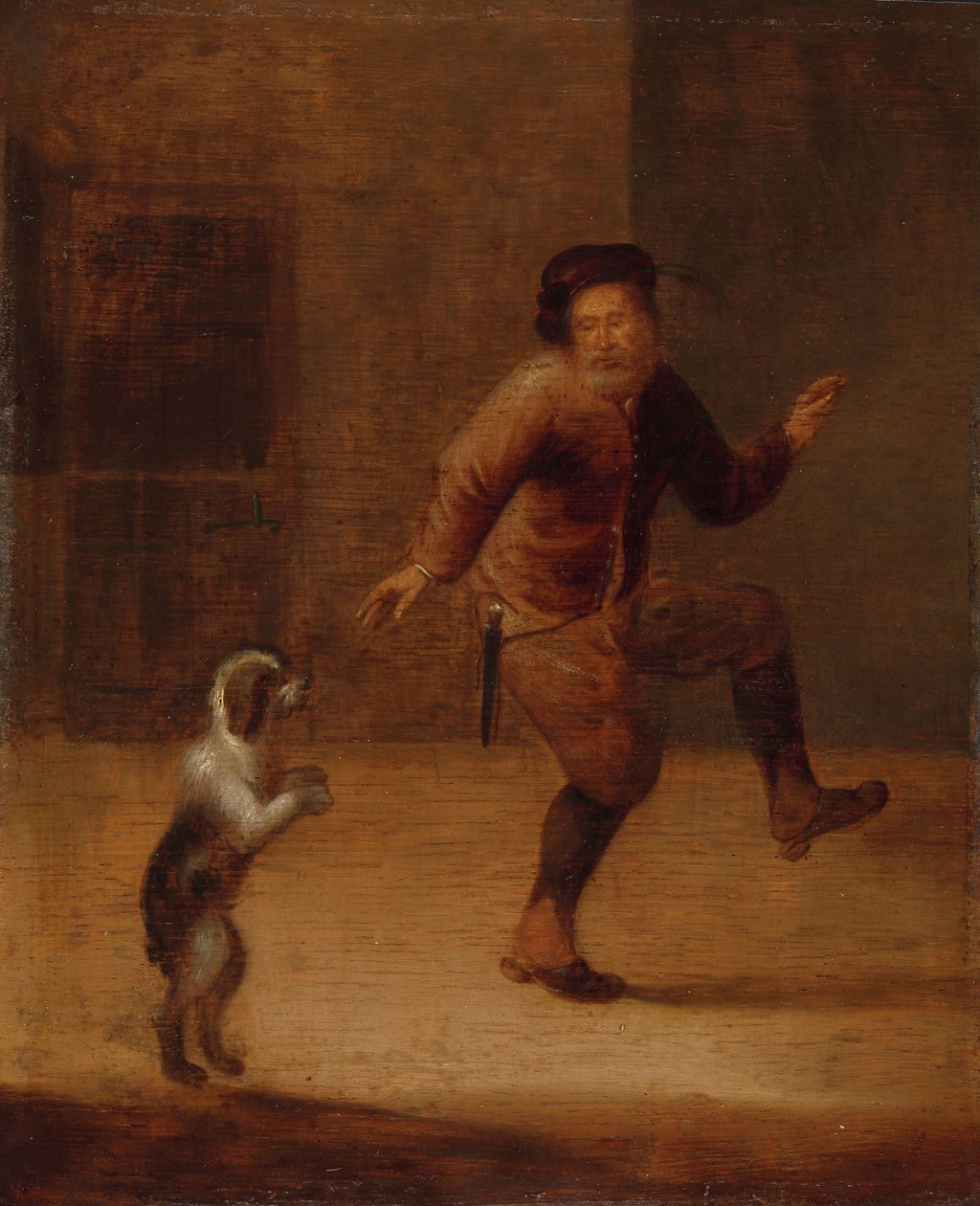 Mies tanssii koiran kanssa tekijältä François Verwilt (attributed to)