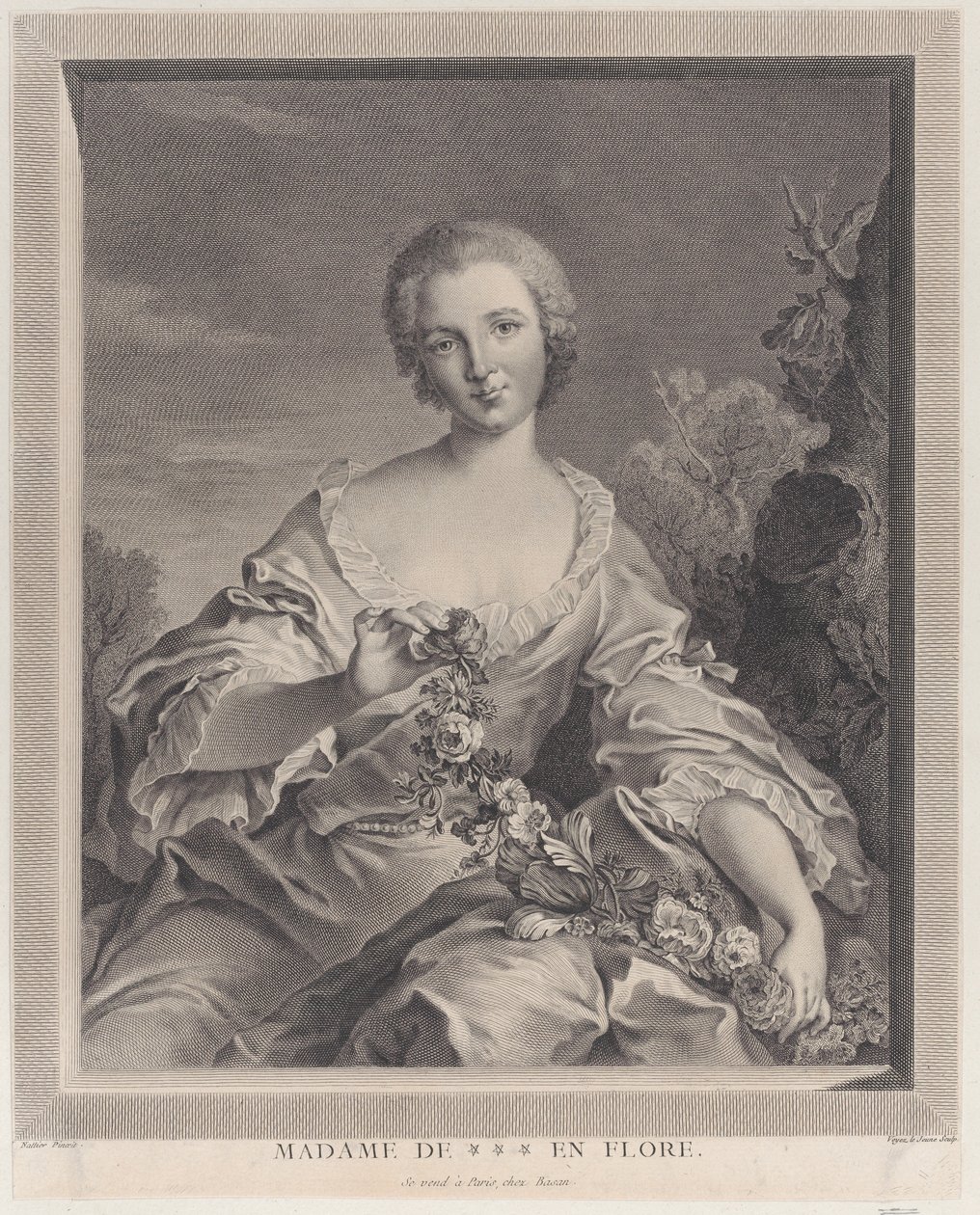 Louise Henriette de Bourbon Contin muotokuva Florana, 1766-1805. tekijältä François Voyez