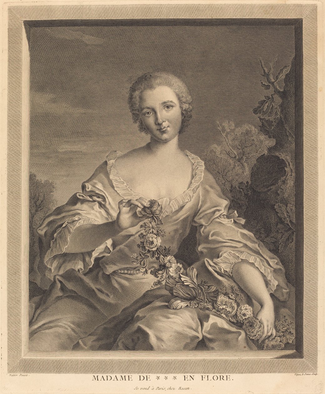 Rouva XXX Florassa tekijältä François Voyez after Jean Marc Nattier