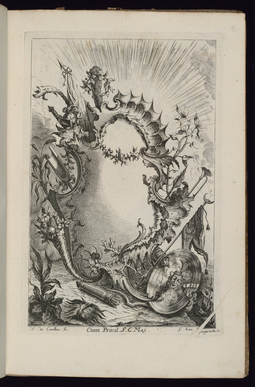 Patruuna armorial Trophylla, kirja patruunoista eri käyttötarkoituksiin tekijältä François de Cuvilliés the Elder