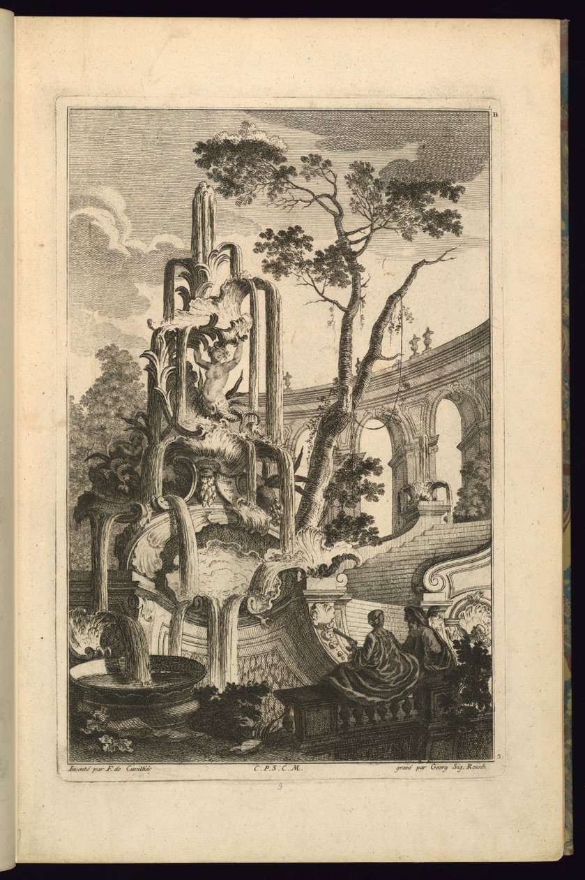 Disseny per a Fountain with a Couplefinnish tekijältä François de Cuvilliés the Elder
