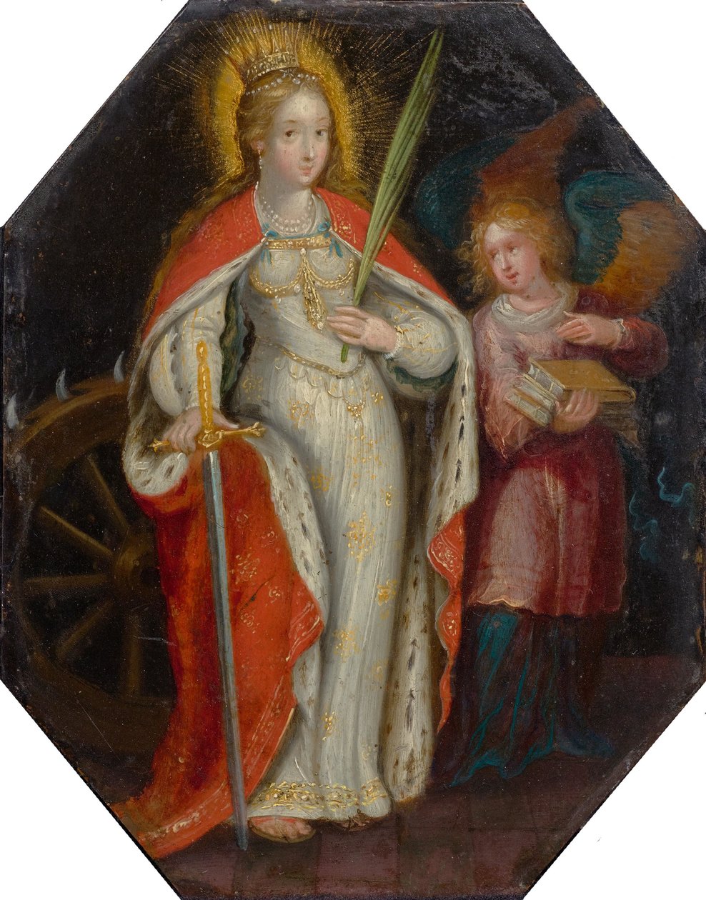 Die Heilige Katharina, Begleitung eines Engels tekijältä Frans Francken the Younger