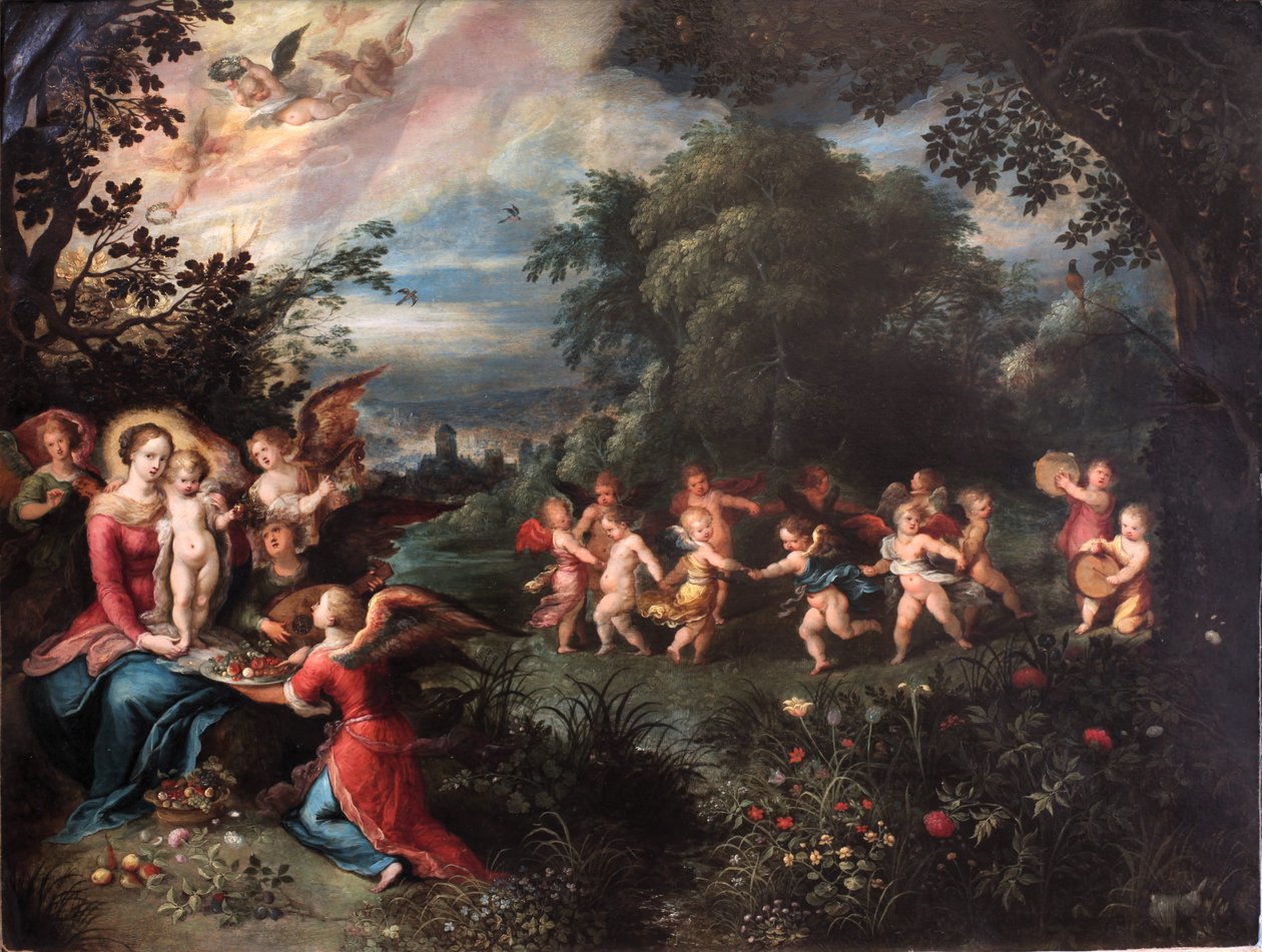 Neitsyt ja lapsi maisemassa tekijältä Frans II Francken the Younger