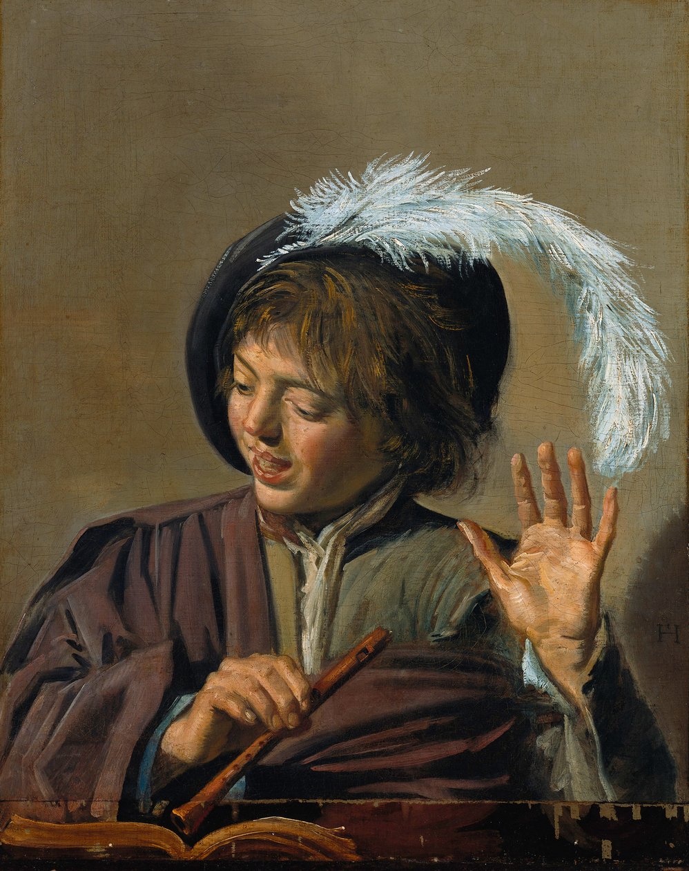 Laulava poika huilun kanssa tekijältä Frans Hals
