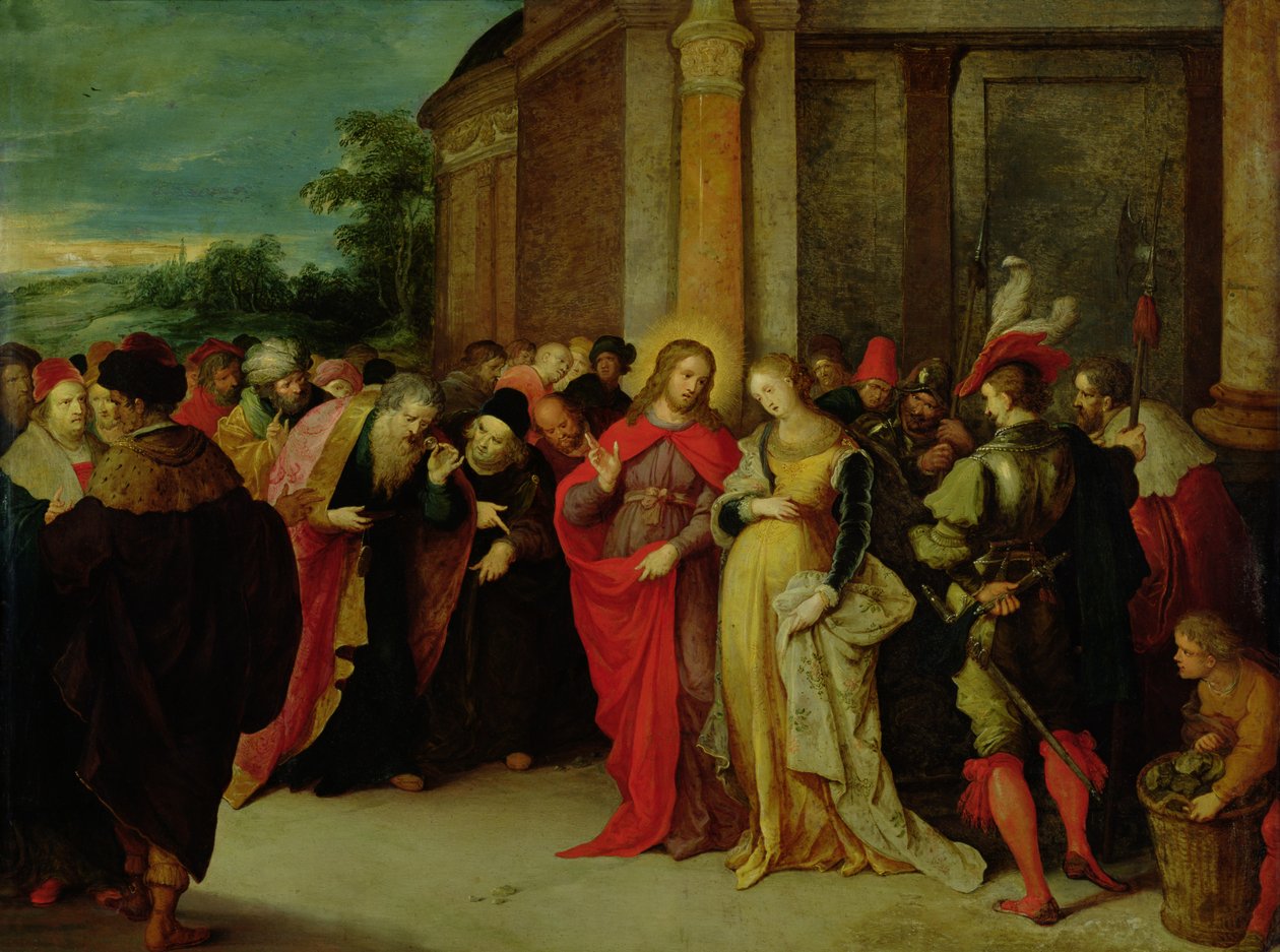 Kristus ja aviorikoksesta vangittu nainen tekijältä Frans II Francken the Younger