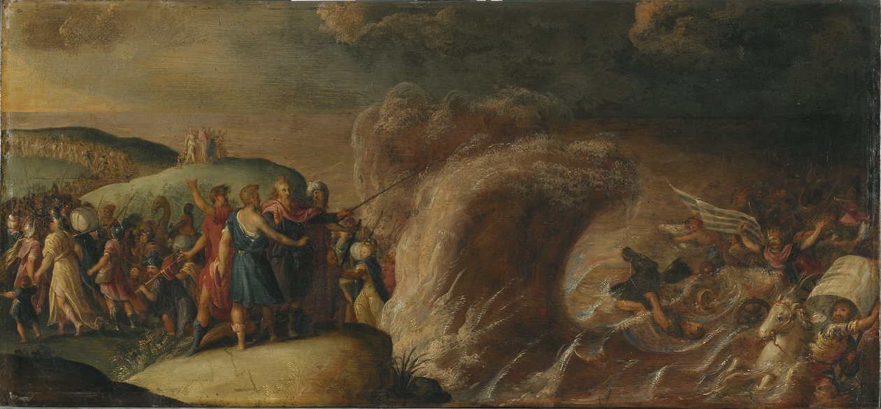 Punaisenmeren ylitys (öljy kuparilla) tekijältä Circle of Frans Francken the Younger