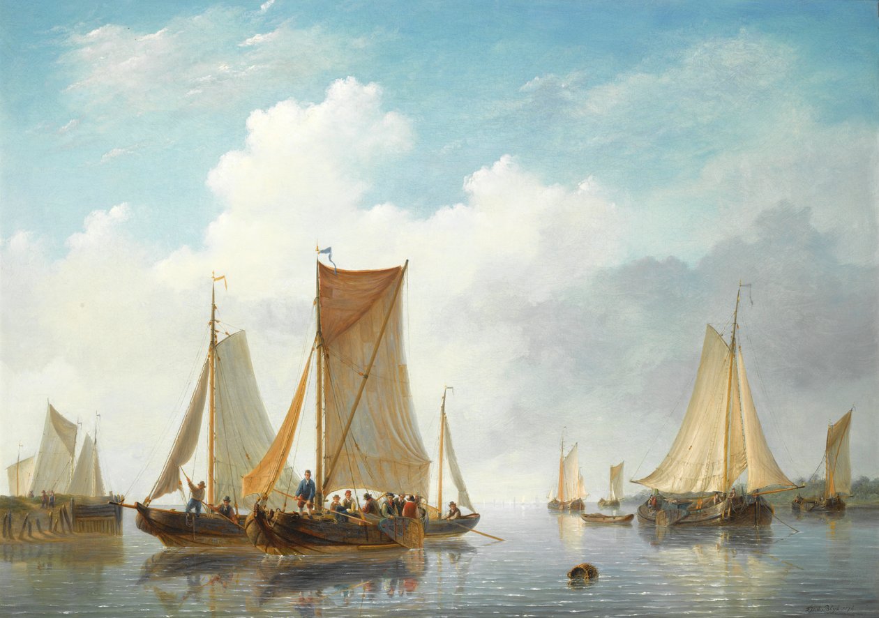 Suu laivojen kanssa tyynessä vedessä tekijältä Frans Jacobus van den Blijk