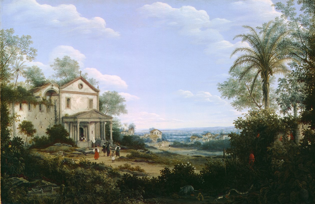 Näkymä jesuiittakirkosta Olindassa, Brasiliassa, 1665 tekijältä Frans Post