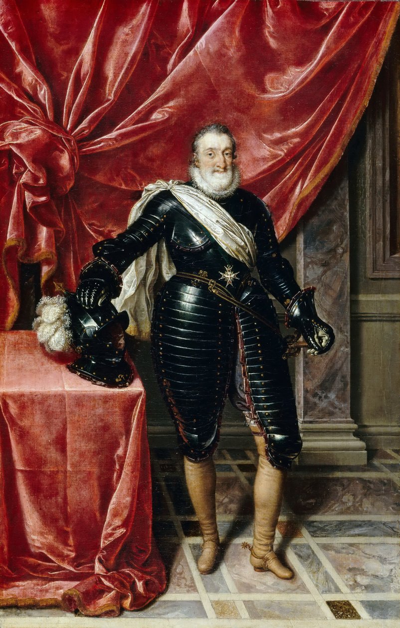 Henrik IV (1553-1610), roi de France, en armure tekijältä Frans Pourbus the Younger