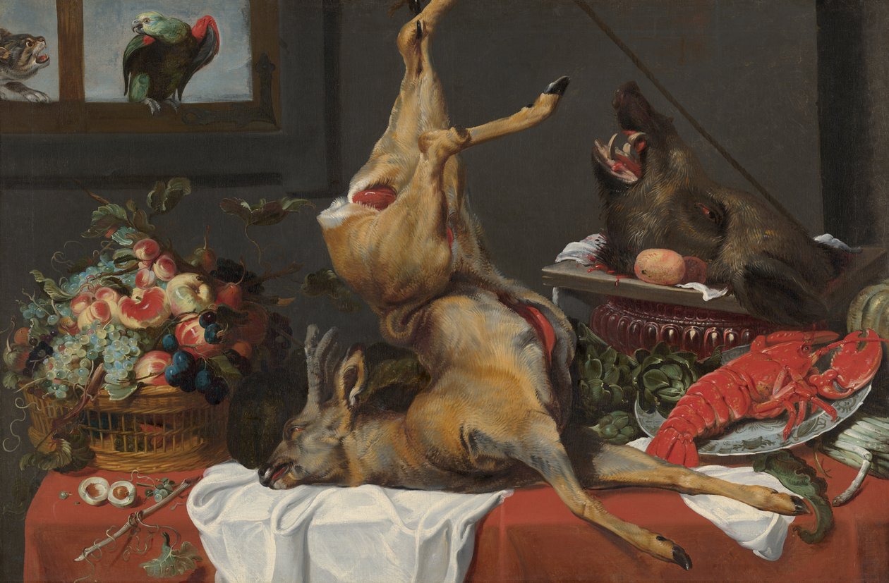 Asetelma kuolleen hirven kanssa tekijältä Frans Snyders or Snijders