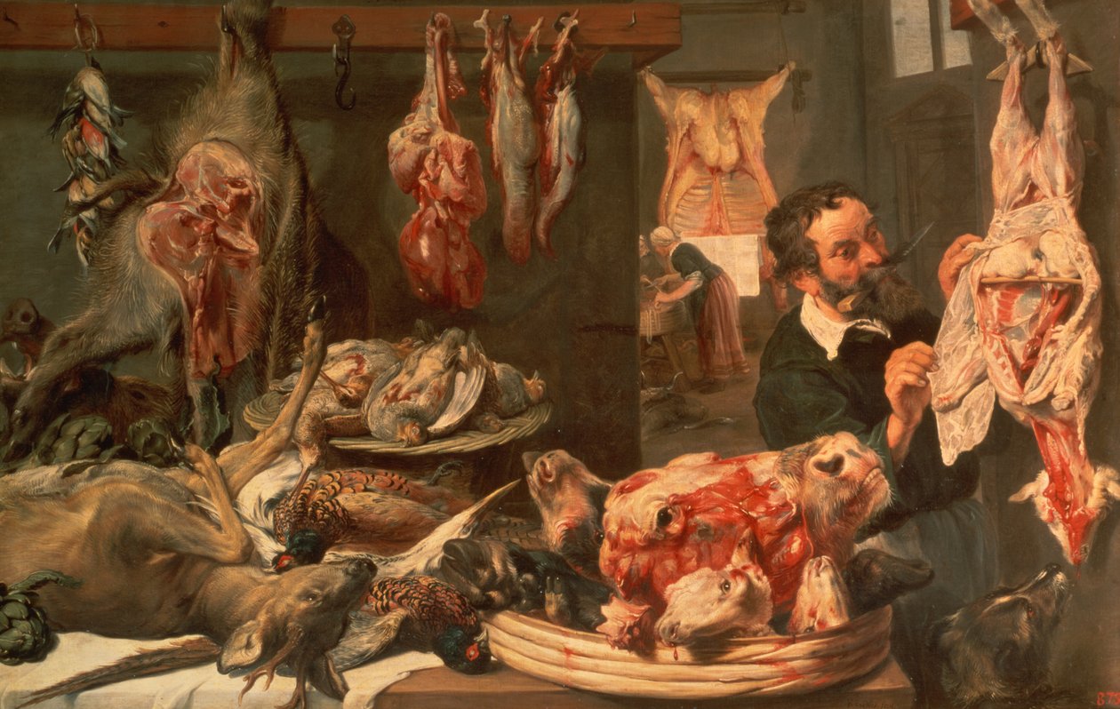 Teurastamon myymälä tekijältä Frans Snyders or Snijders