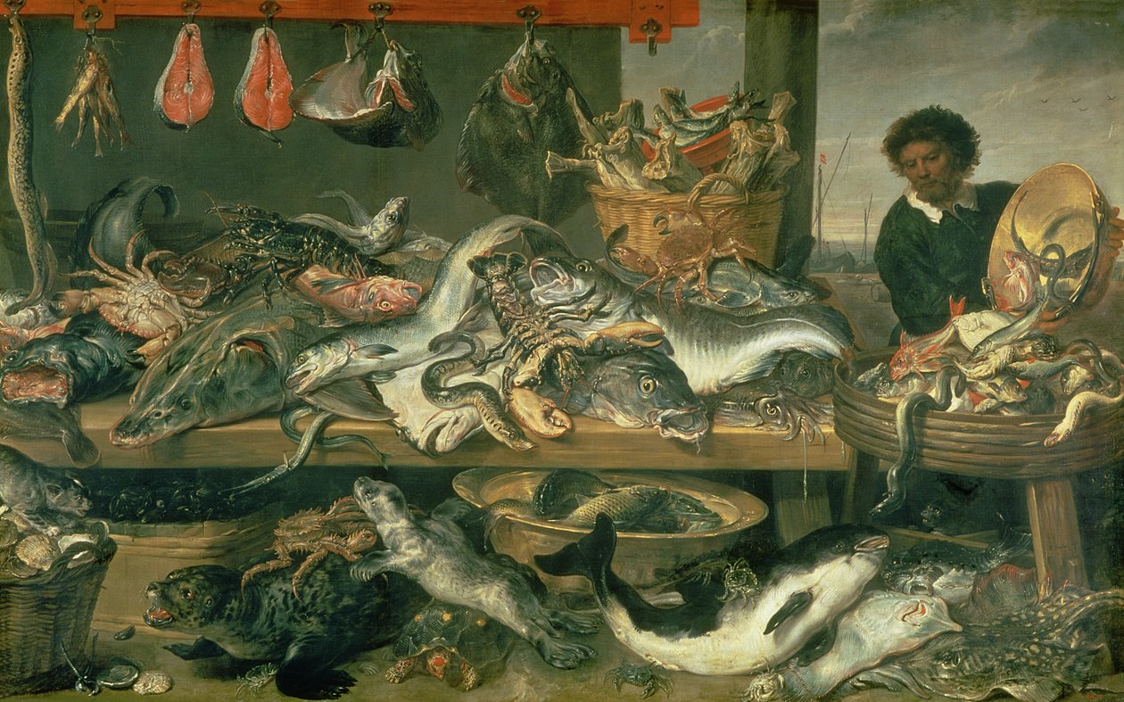Kalamarkkinat, 1618-21 tekijältä Frans Snyders or Snijders